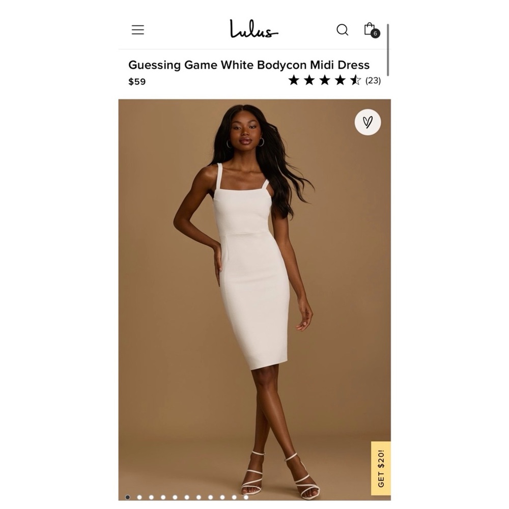 Guessing Game White Bodycon Midi Dress